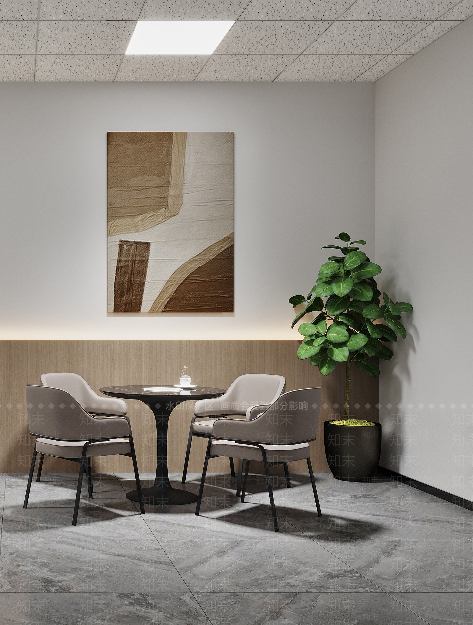 现代员工休息室3D模型下载【ID:1122658054】