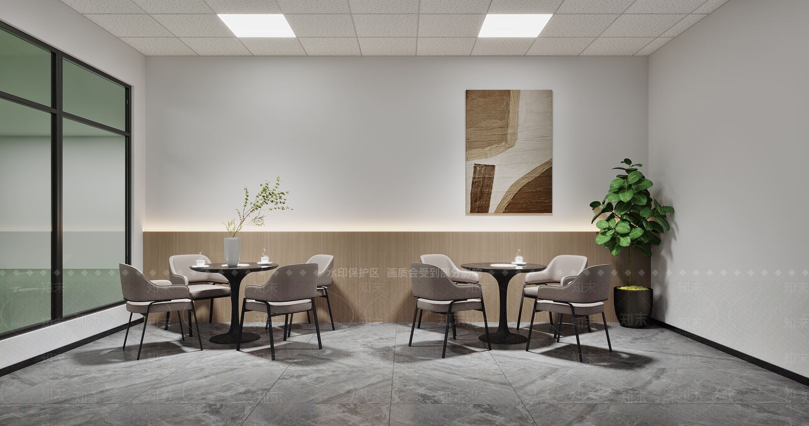现代员工休息室3D模型下载【ID:1122658054】