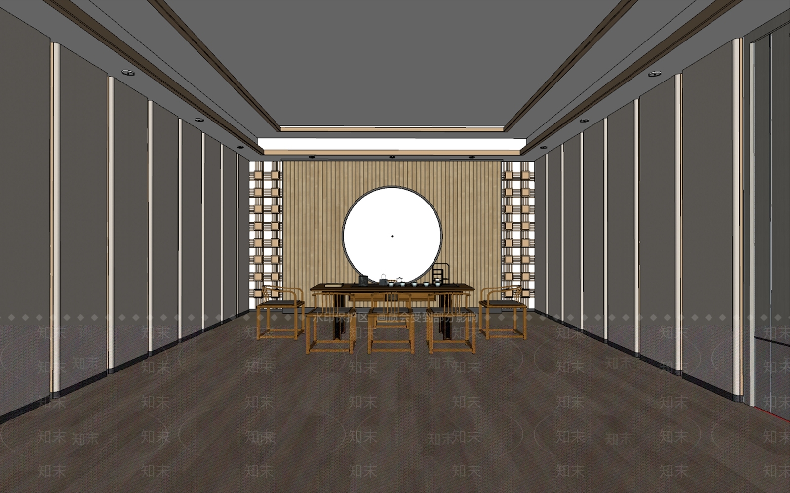 新中式接待室SU模型下载【ID:1122674937】