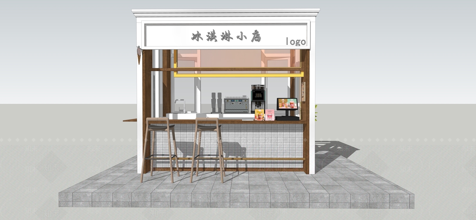 现代摊位SU模型下载【ID:1122687053】