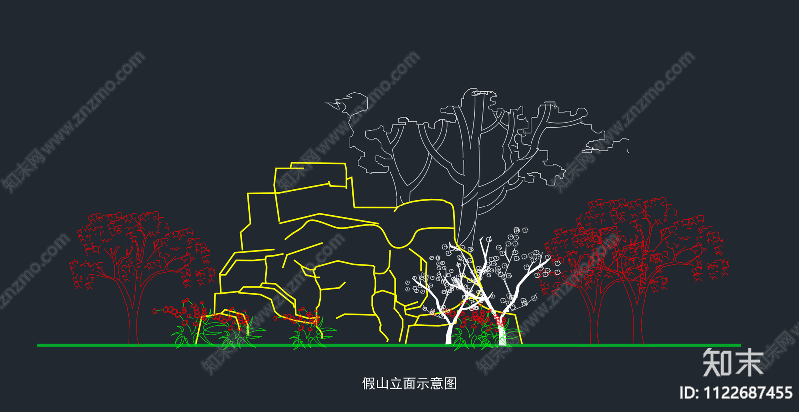 假山置石cad施工图下载【ID:1122687455】