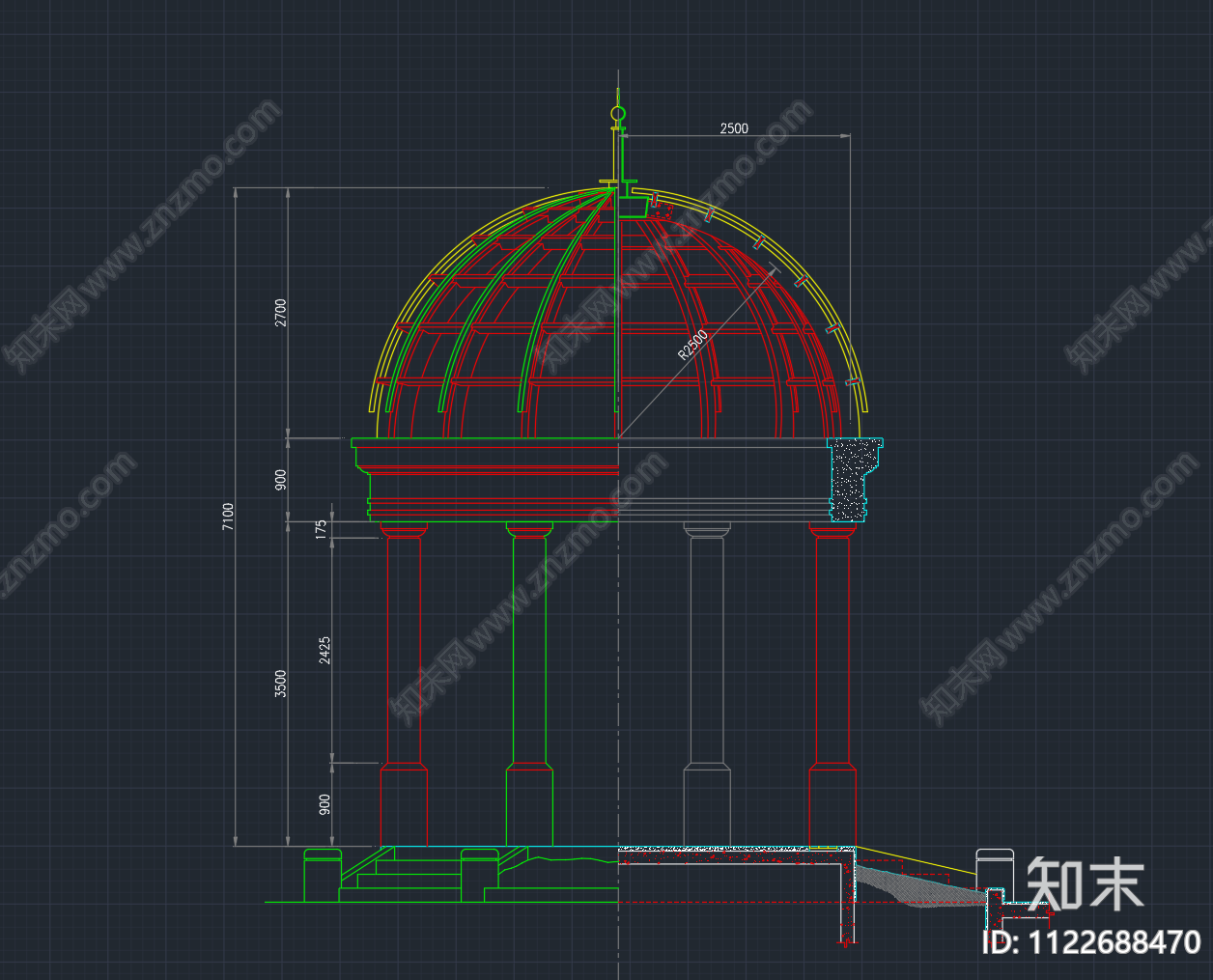 景观凉亭cad施工图下载【ID:1122688470】