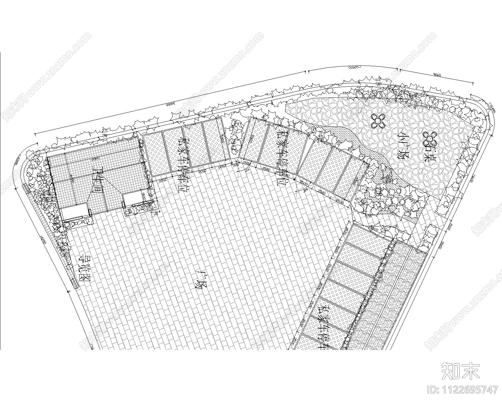停车场平面方案cad施工图下载【ID:1122695747】