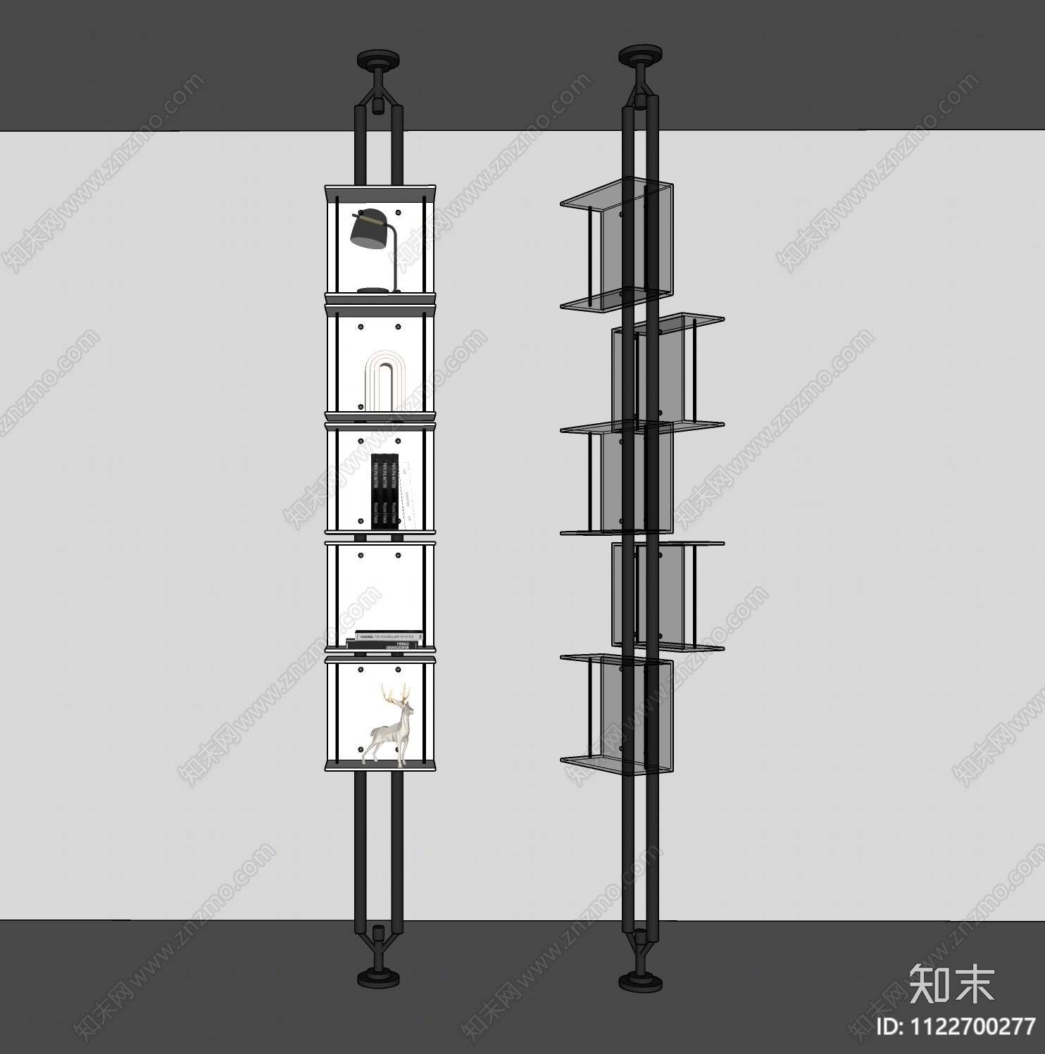 现代造型书架SU模型下载【ID:1122700277】