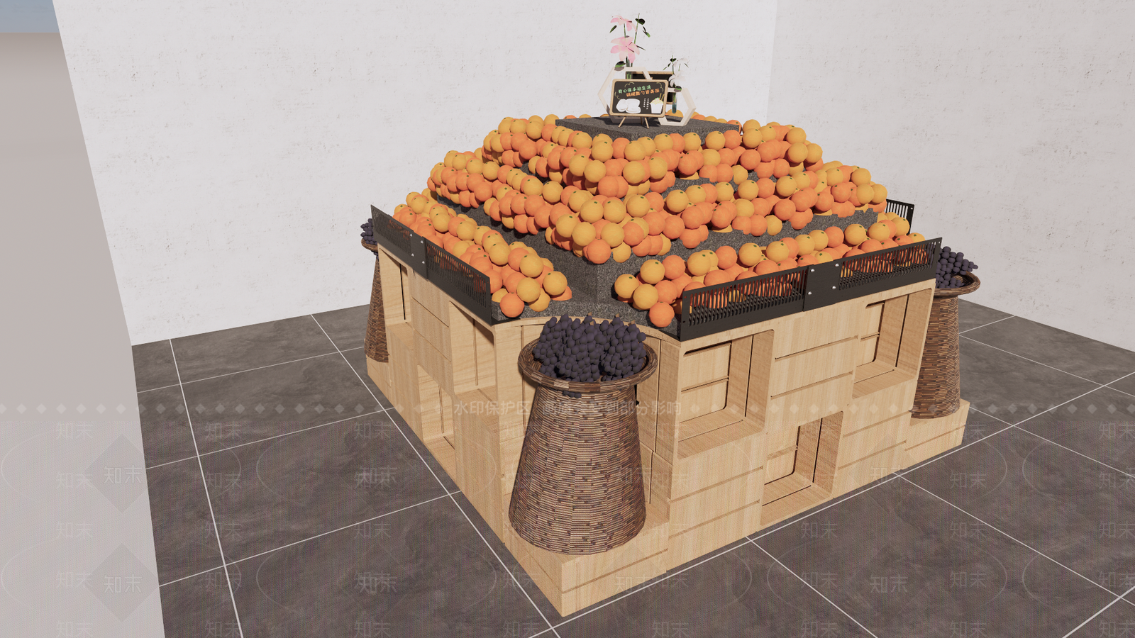 现代水果货架SU模型下载【ID:1122700663】