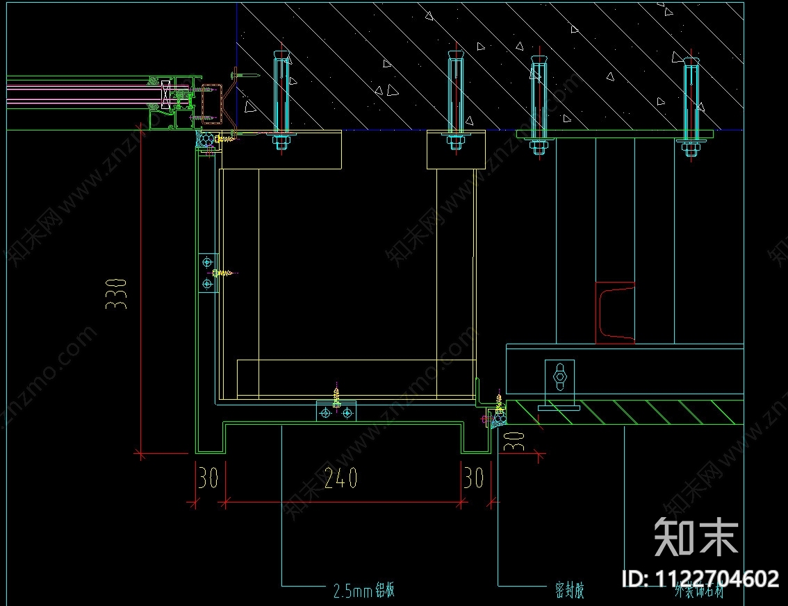 现代外墙铝板施工节点图施工图下载【ID:1122704602】