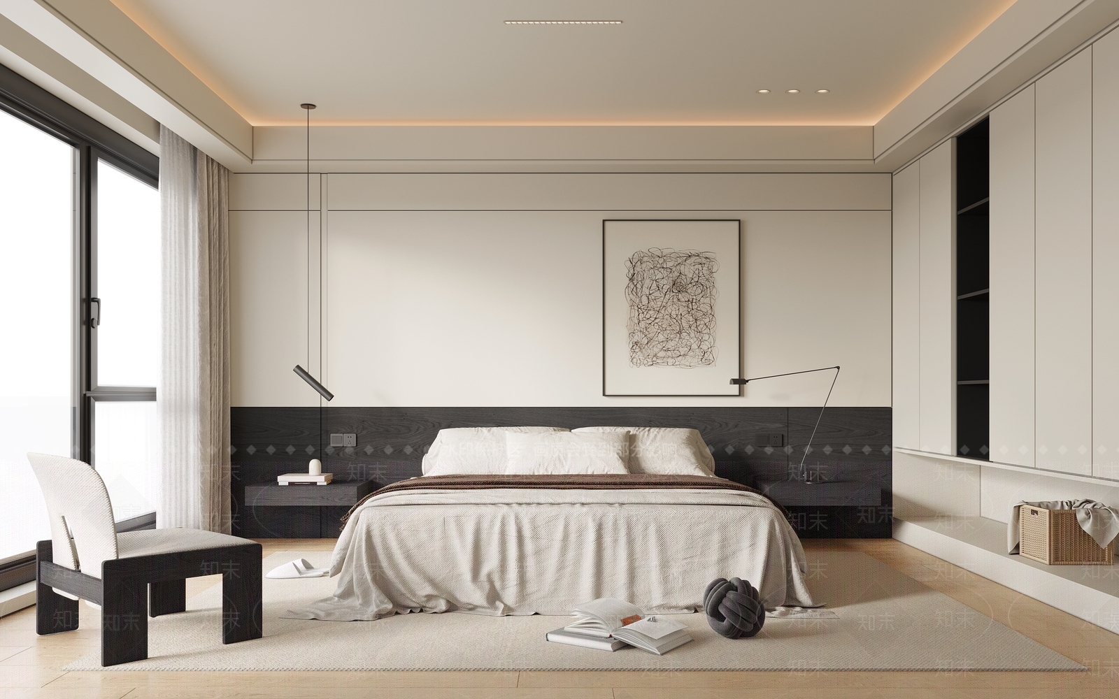 现代家居主卧室3D模型下载【ID:1122720538】