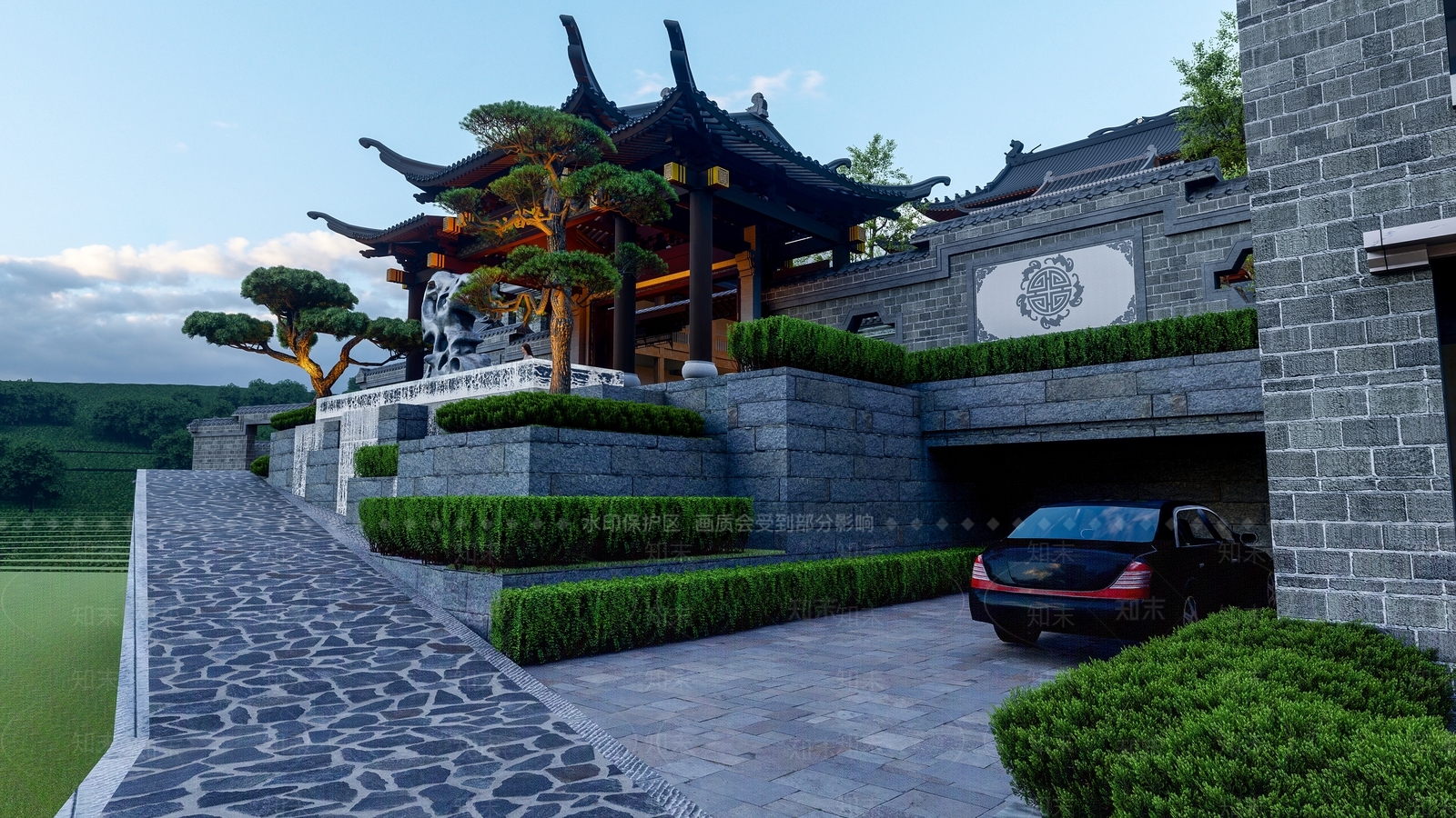 中式会馆建筑SU模型下载【ID:1122721504】