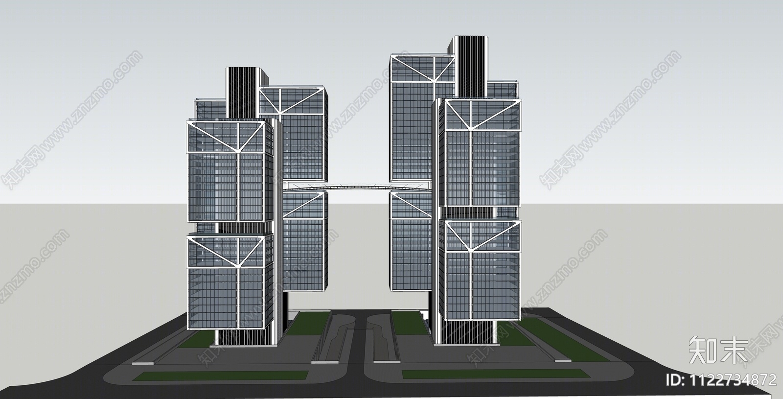 现代办公楼SU模型下载【ID:1122734872】