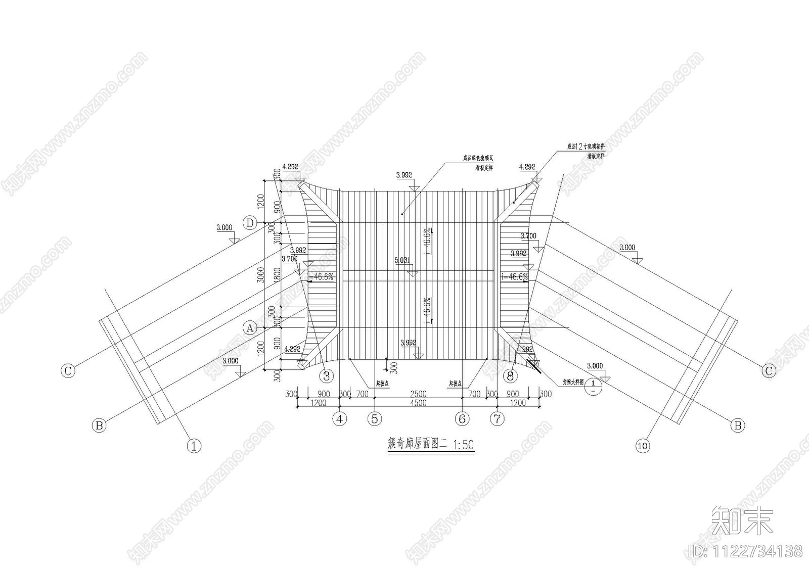 新古典仿古建长廊cad施工图下载【ID:1122734138】