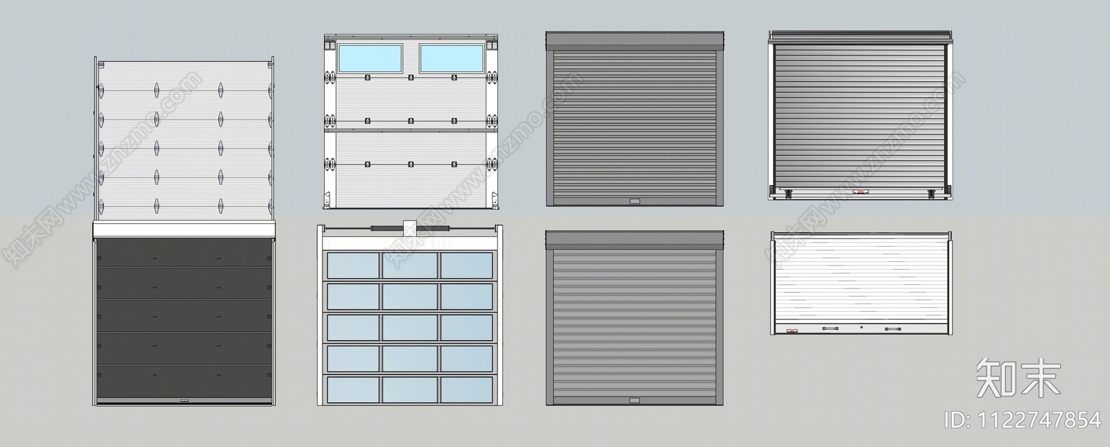 现代卷帘门SU模型下载【ID:1122747854】