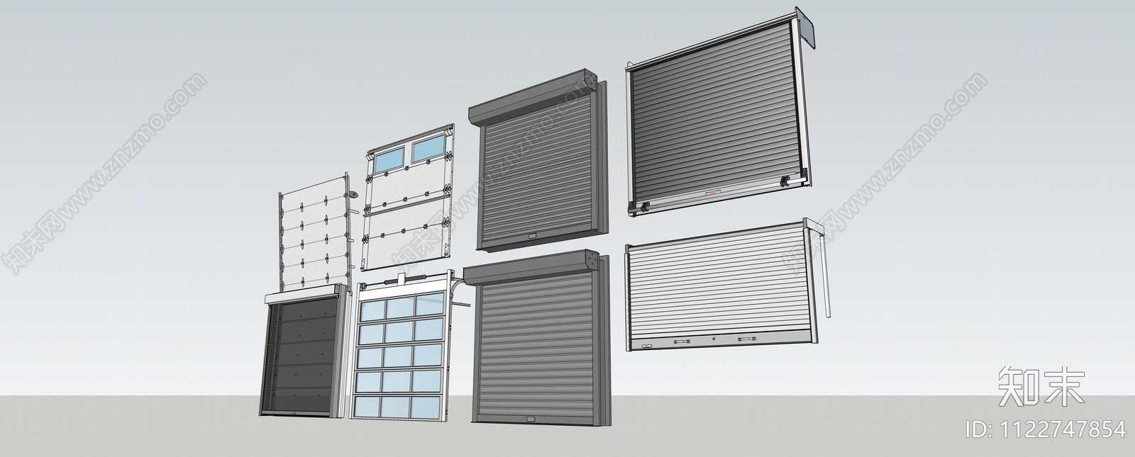 现代卷帘门SU模型下载【ID:1122747854】