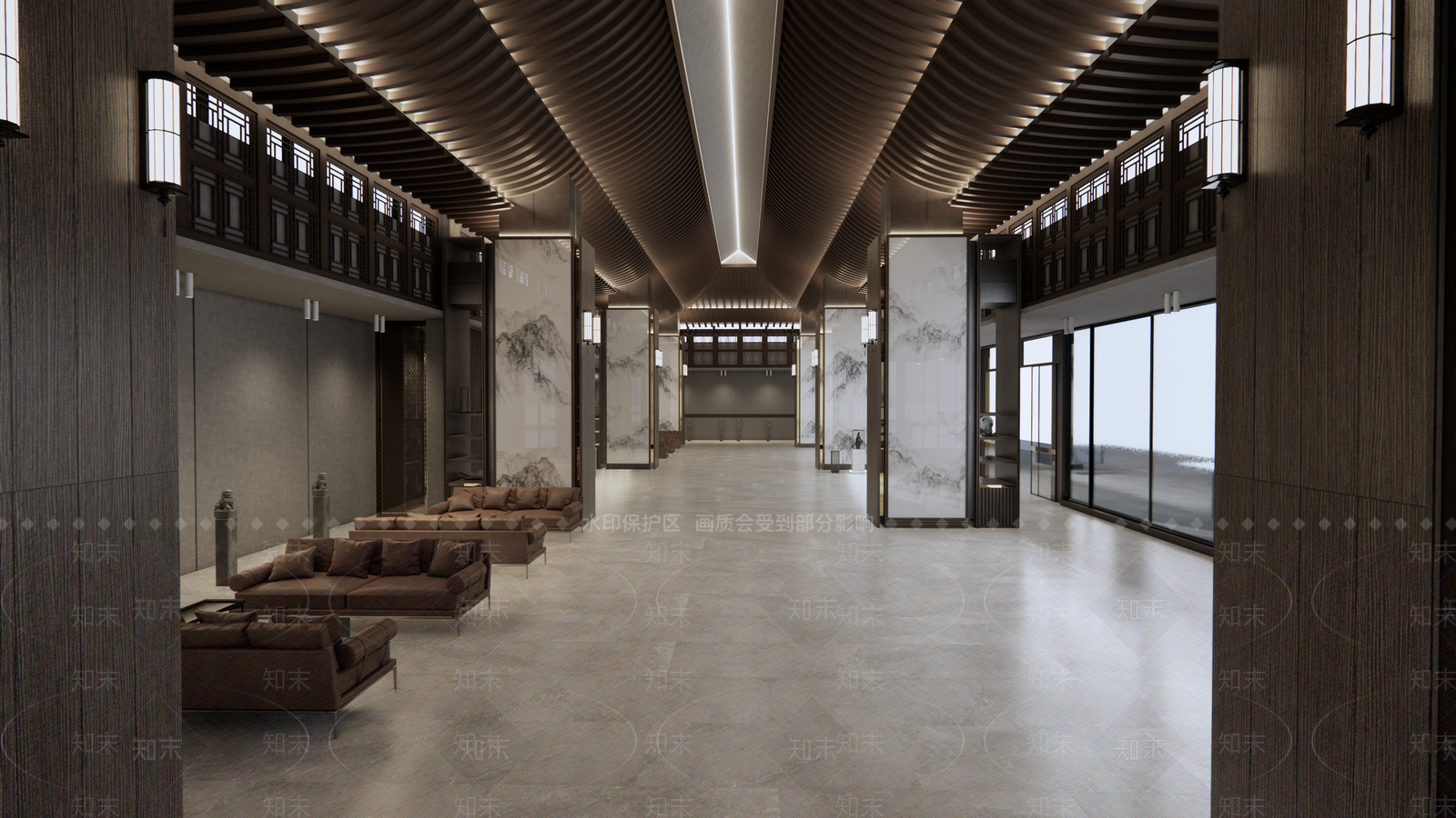 中式售楼处内部SU模型下载【ID:1122824876】
