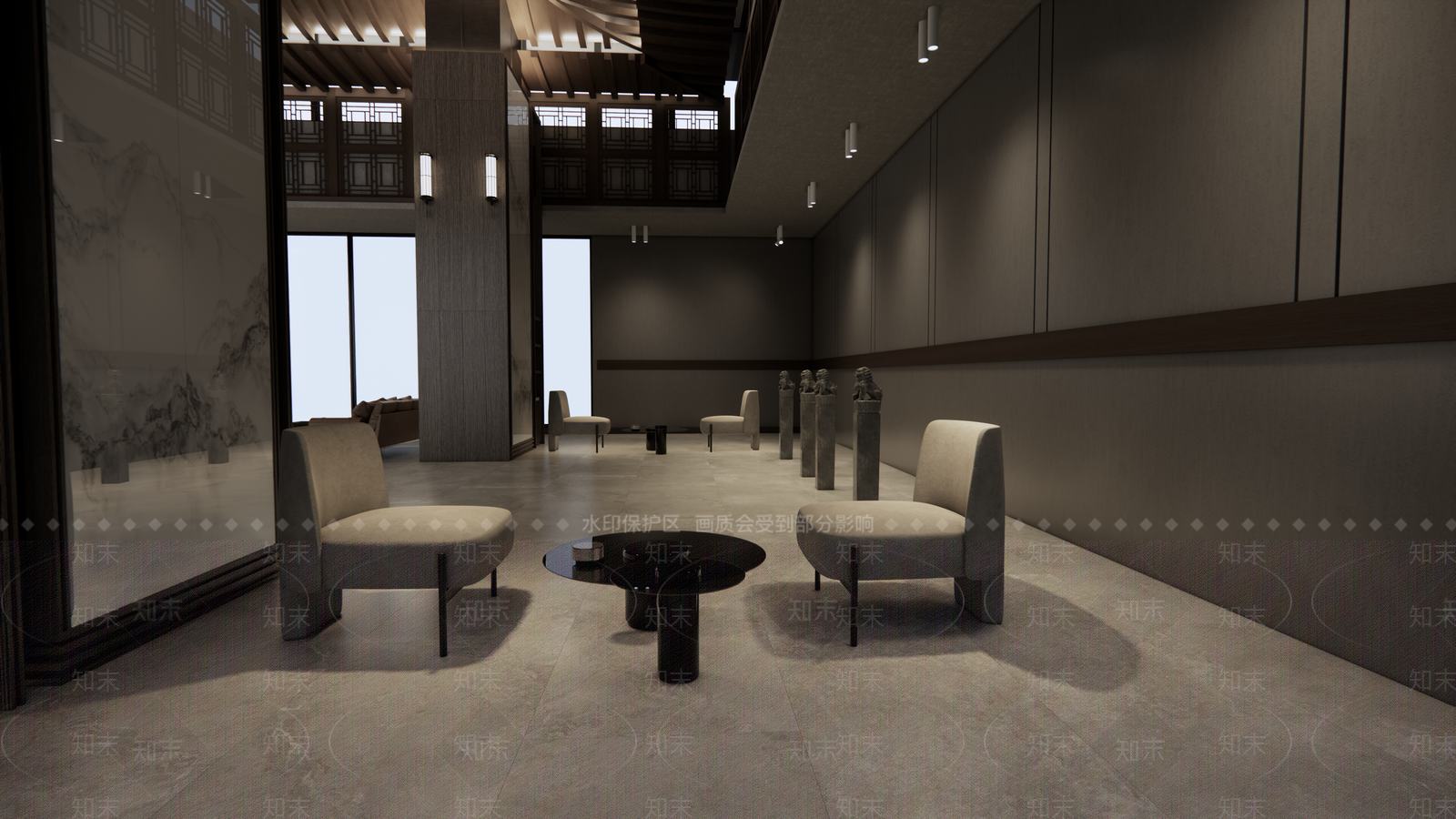 中式售楼处内部SU模型下载【ID:1122824876】