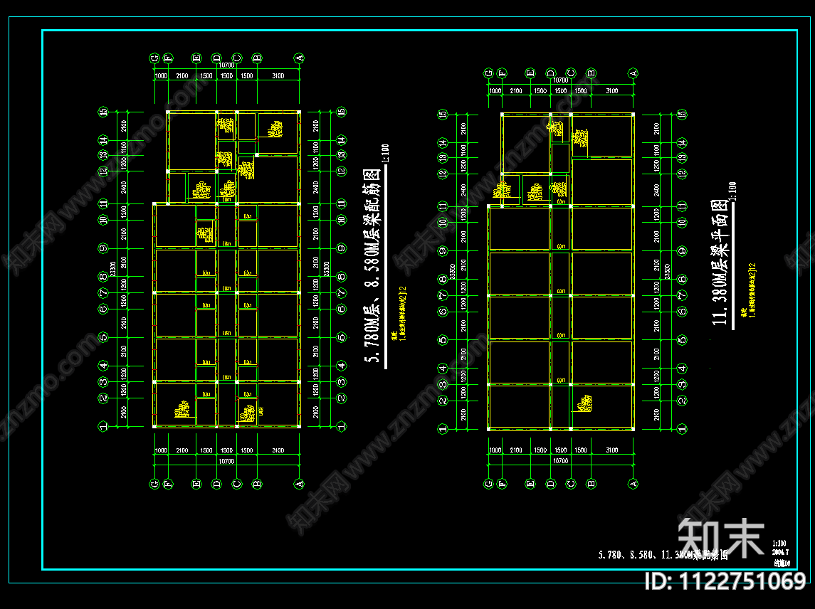 四层砖混结构宿舍公寓楼施工图下载【ID:1122751069】
