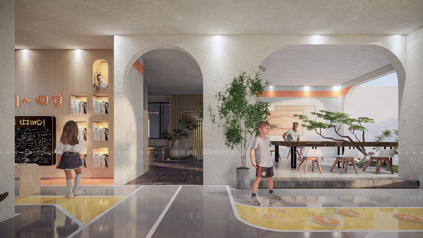 现代架空层儿童活动中心SU模型下载【ID:1122757596】