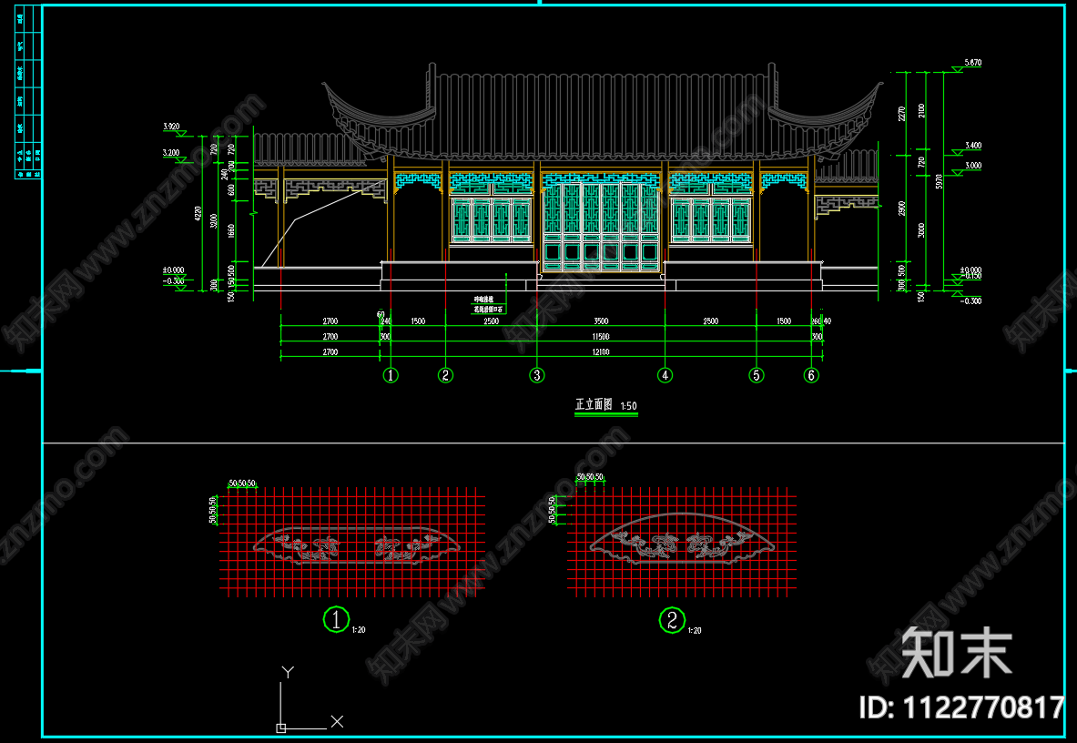 仿古苏式四面厅水榭歇山古建筑木结构建筑平面剖面立面施工图下载【ID:1122770817】