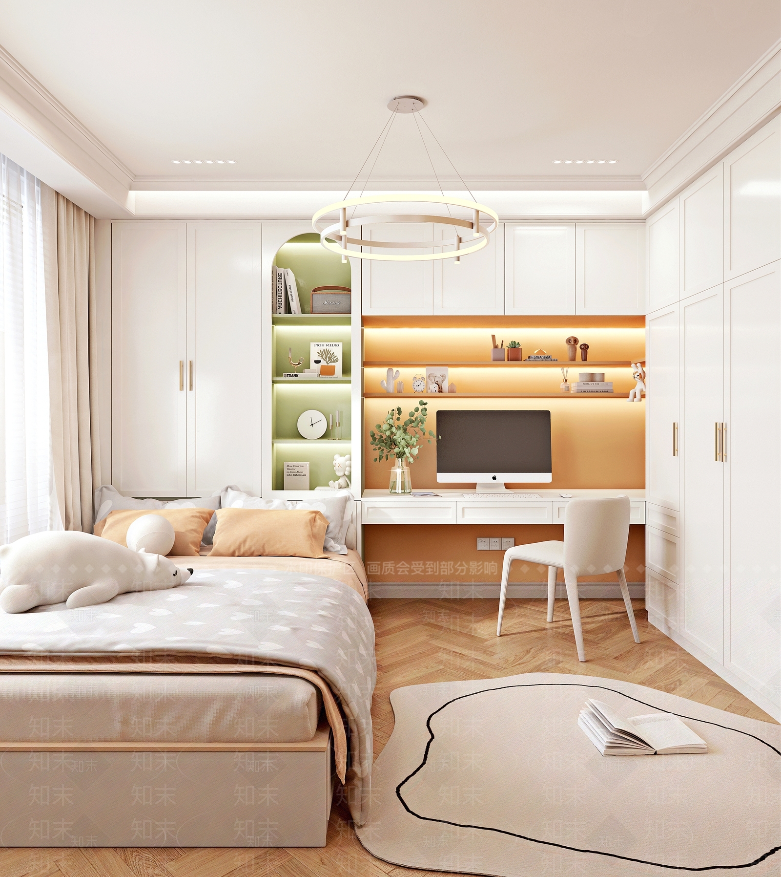 北欧榻榻米卧室3D模型下载【ID:1122771743】