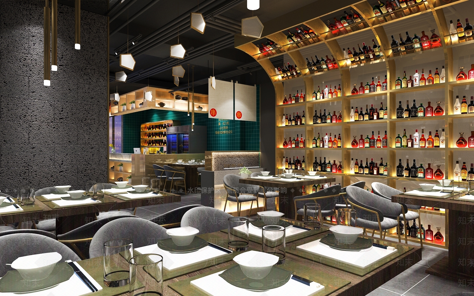 现代烧烤店3D模型下载【ID:1122844097】
