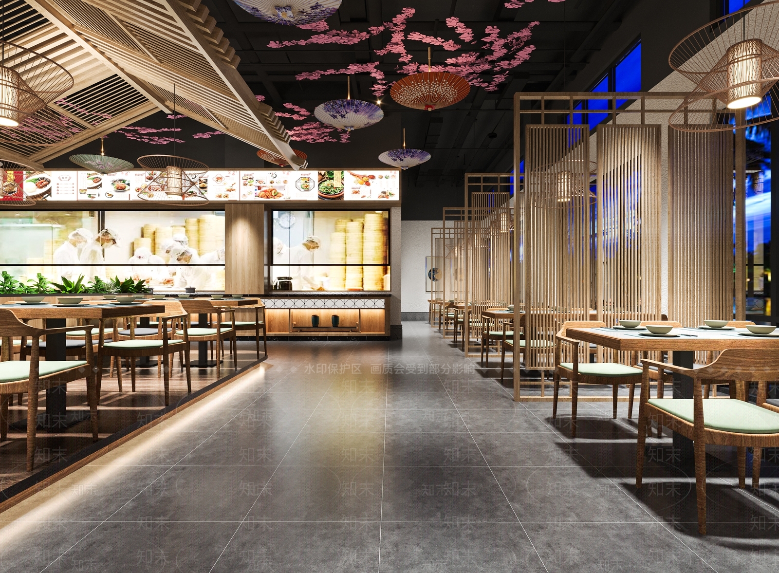 新中式火锅店3D模型下载【ID:1122789378】