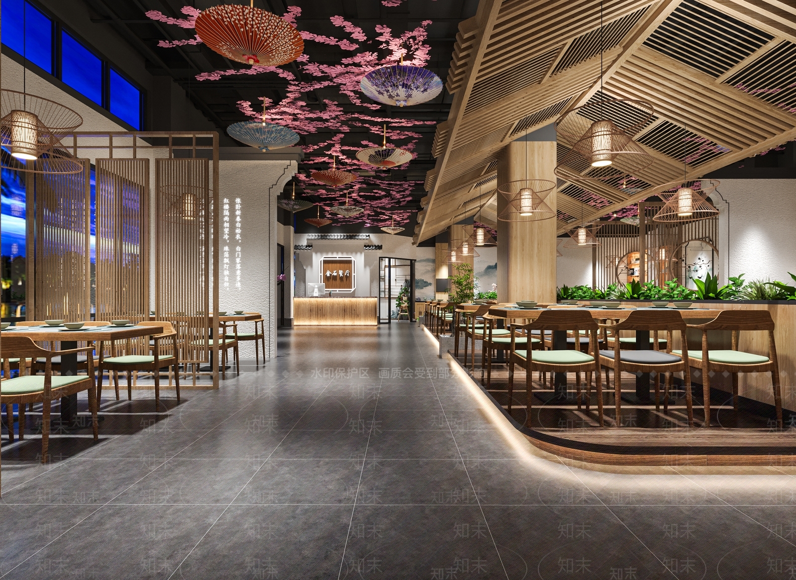新中式中餐厅3D模型下载【ID:1221488642】
