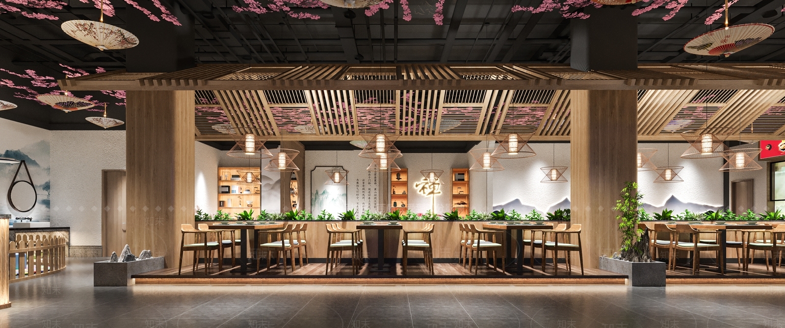 新中式火锅店3D模型下载【ID:1122789378】