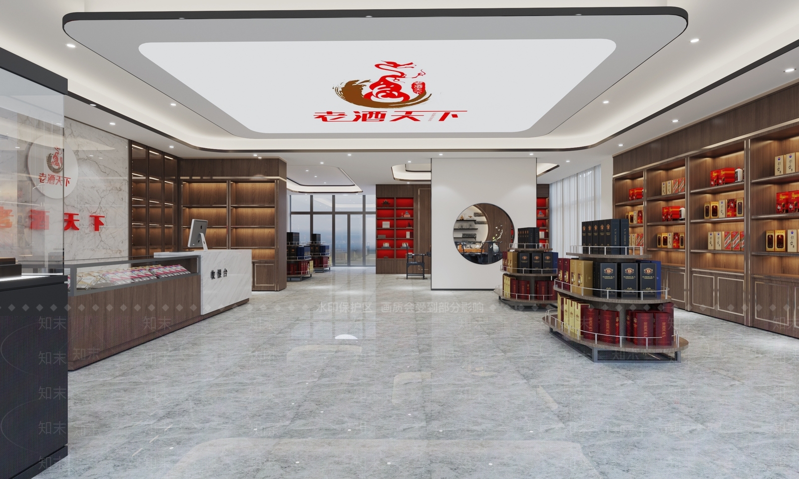 新中式烟酒店3D模型下载【ID:1122792856】