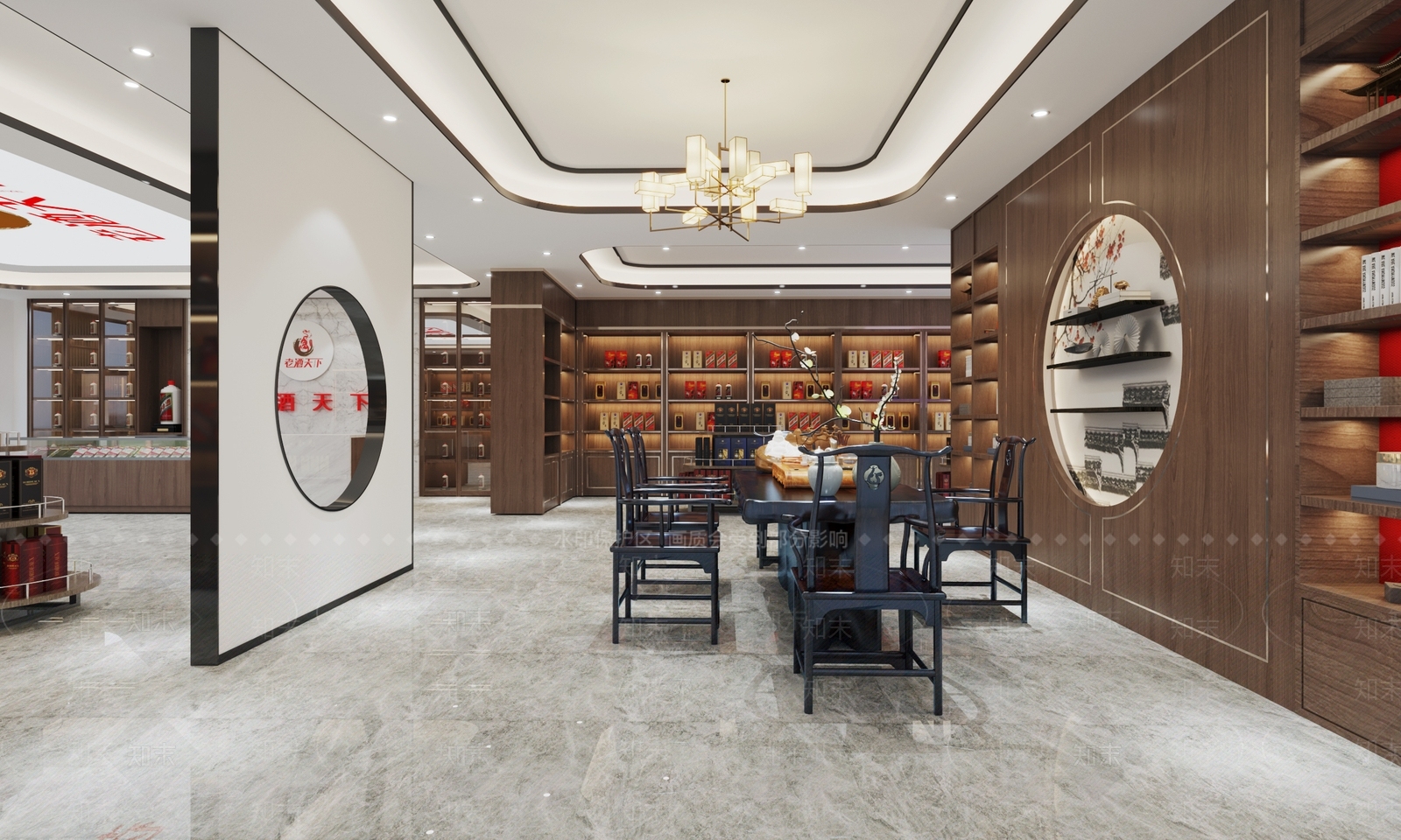 新中式烟酒店3D模型下载【ID:1122792856】