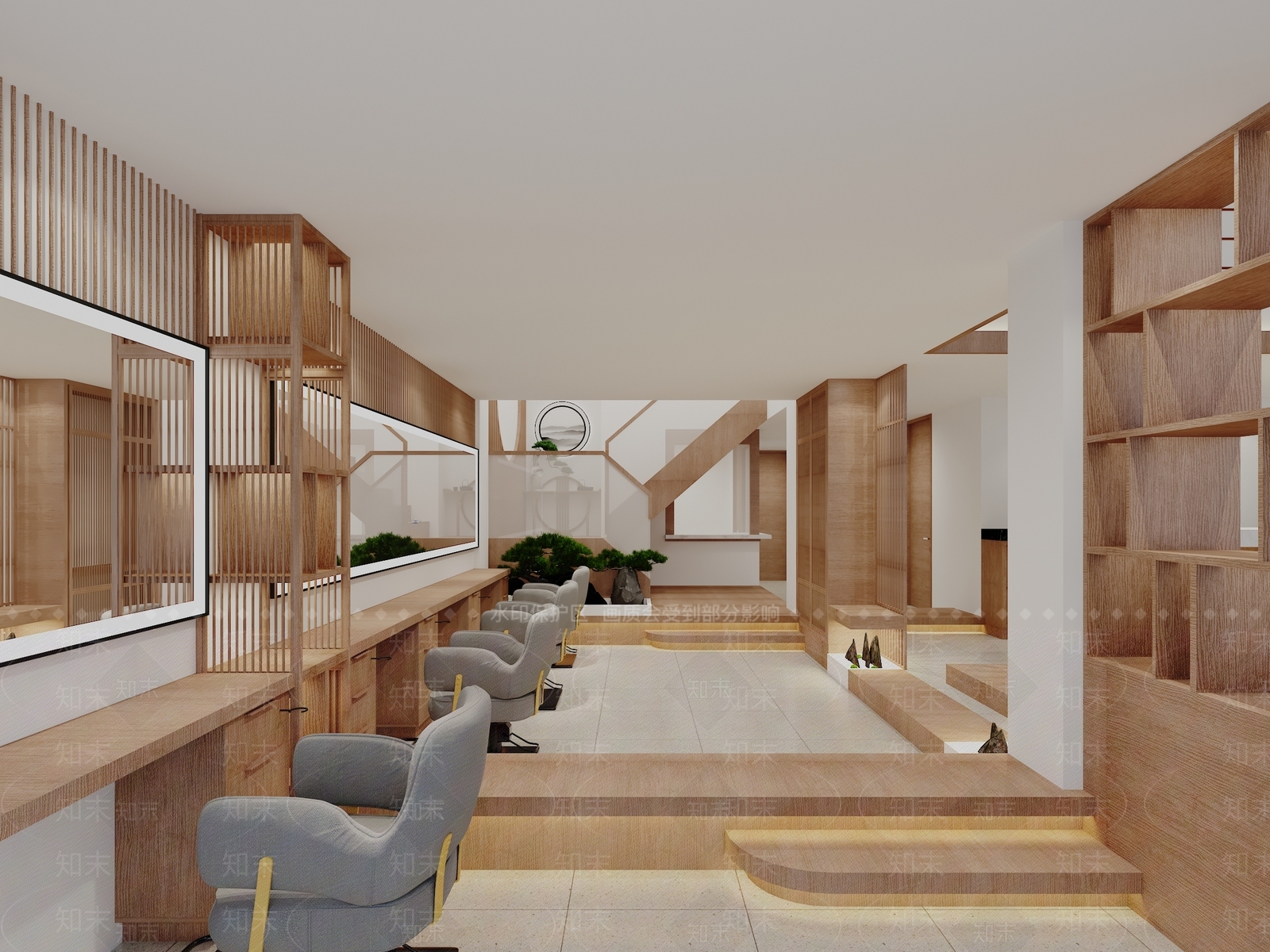 新中式理发店3D模型下载【ID:1122796824】