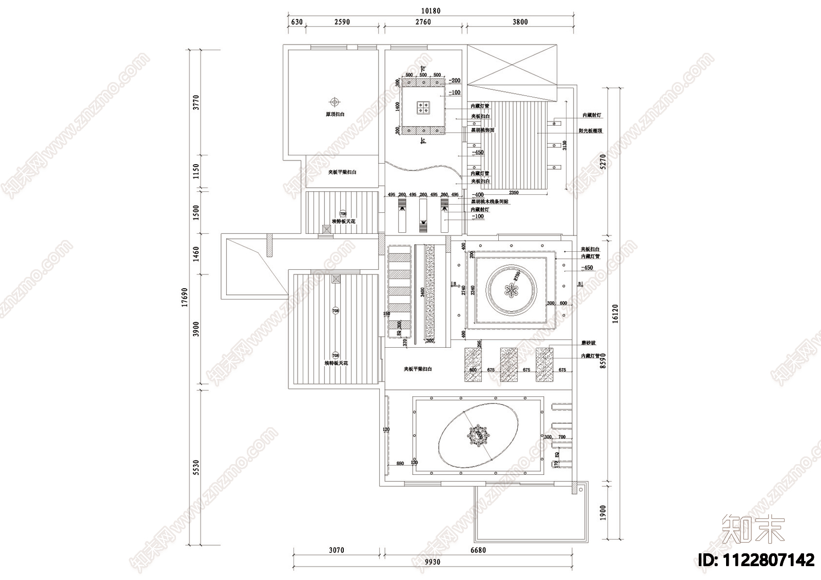 现代简约别墅室内cad施工图下载【ID:1122807142】