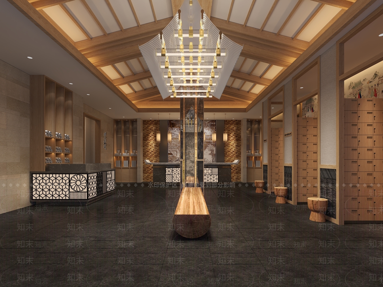 现代洗浴中心大厅3D模型下载【ID:1122813116】
