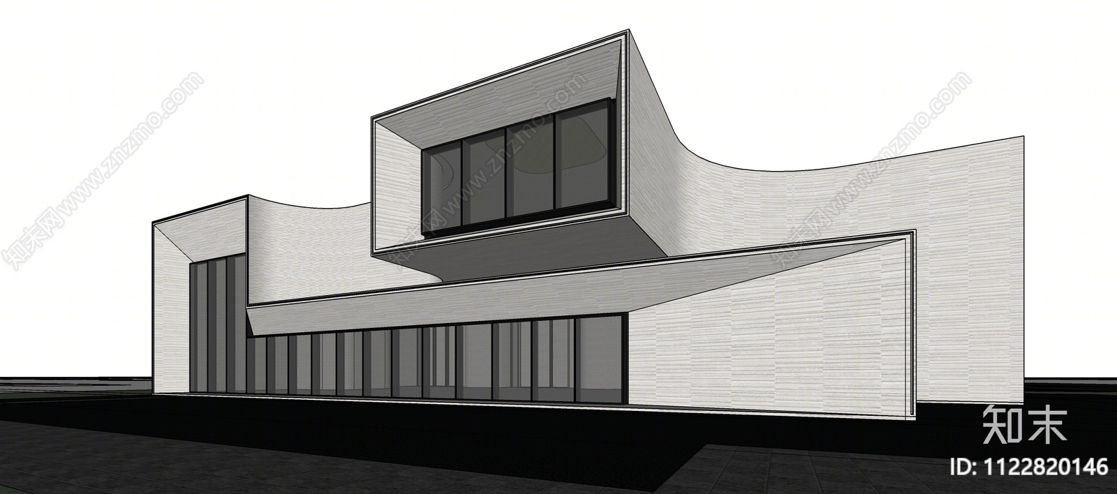 现代公共建筑SU模型下载【ID:1122820146】