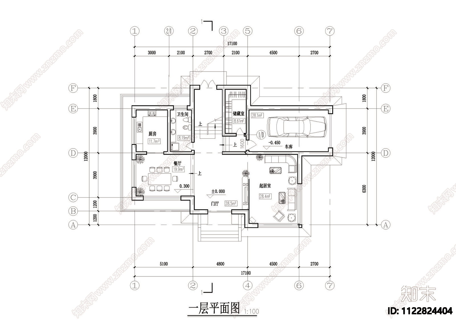 现代风格农村别墅cad施工图下载【ID:1122824404】