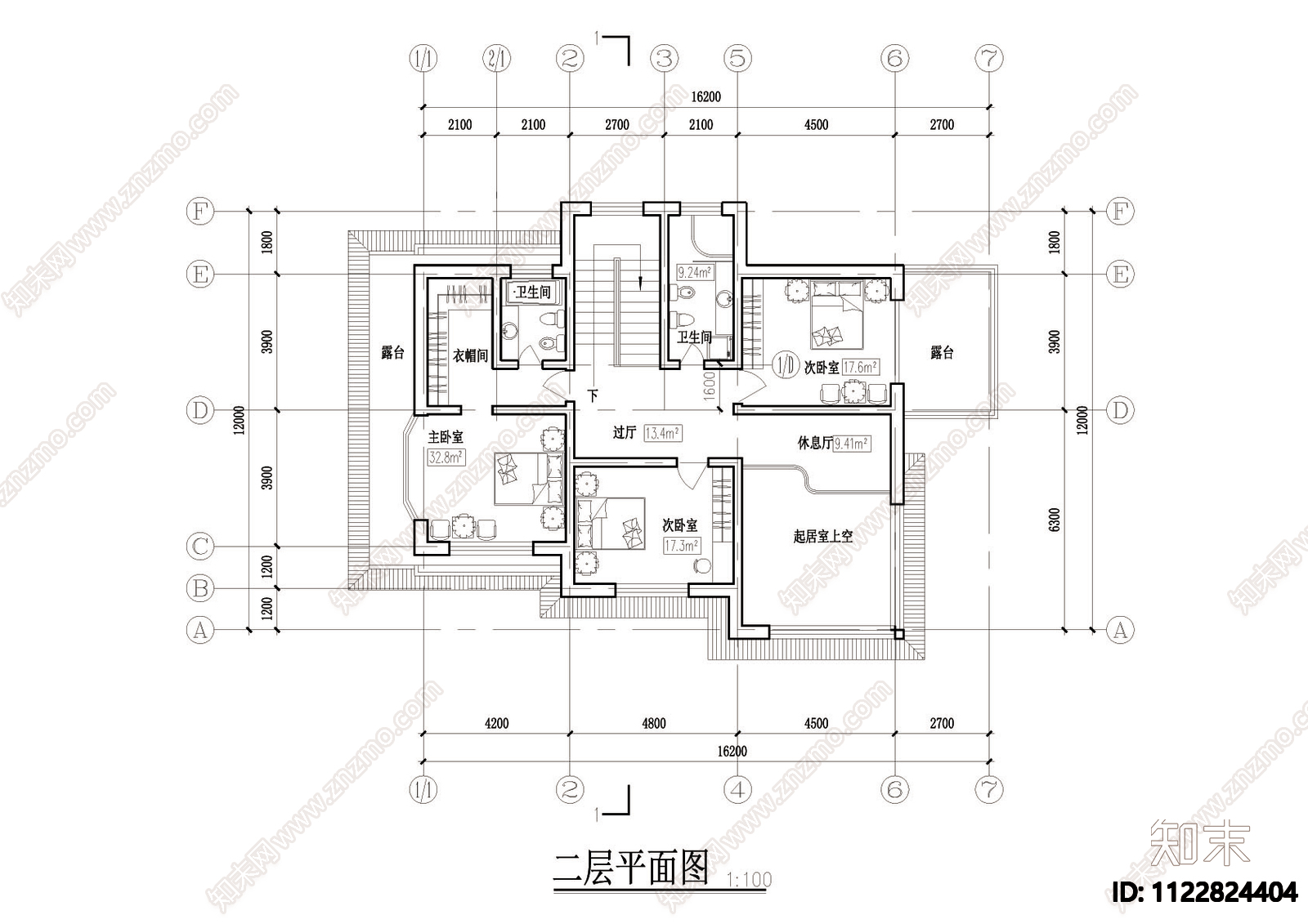 现代风格农村别墅cad施工图下载【ID:1122824404】