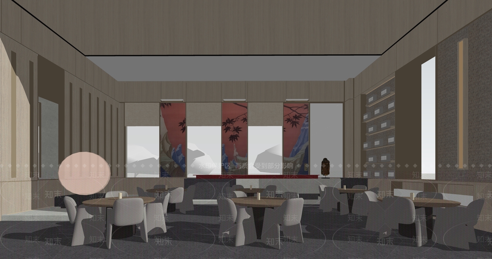 中式售楼处内部SU模型下载【ID:1122824610】