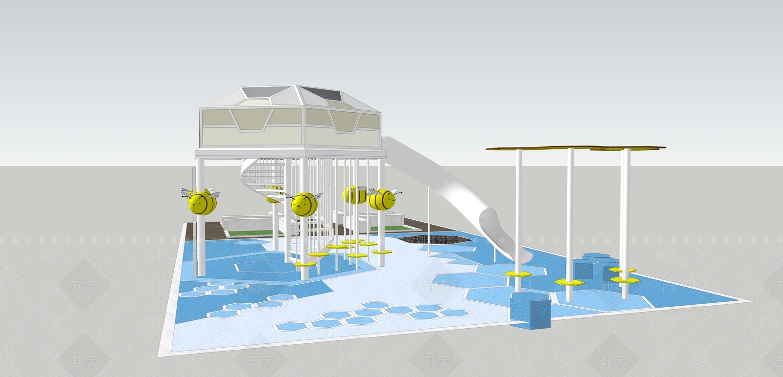 儿童滑梯SU模型下载【ID:1122831380】