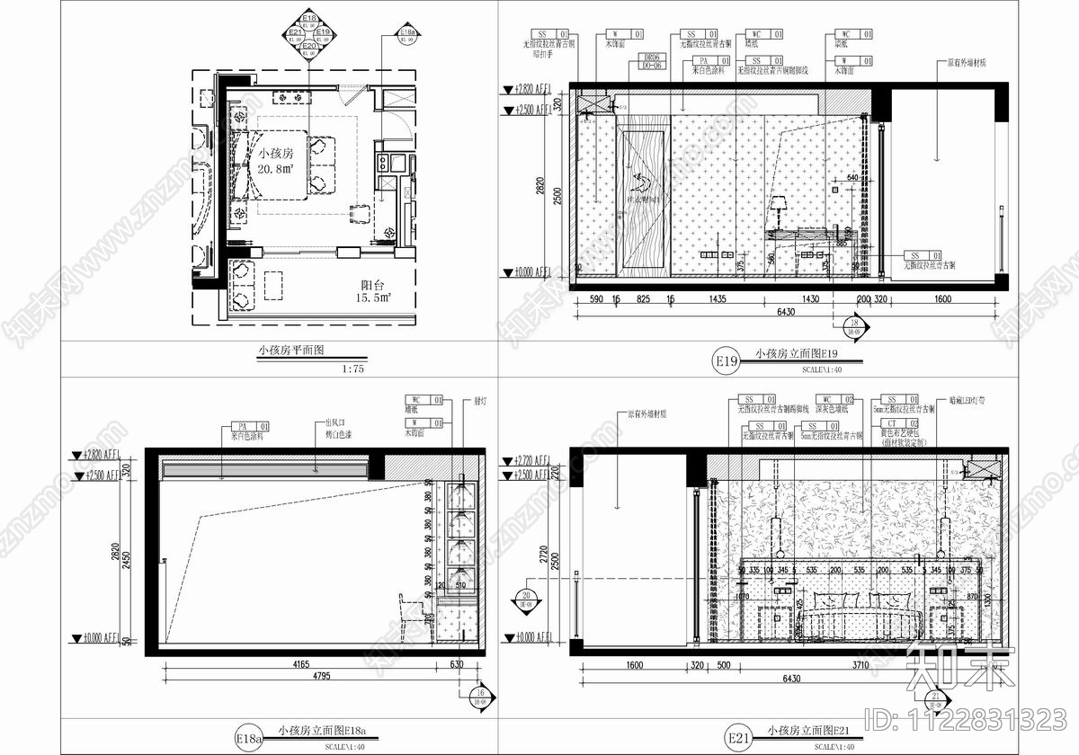 500㎡新中式大平层cad施工图下载【ID:1122831323】