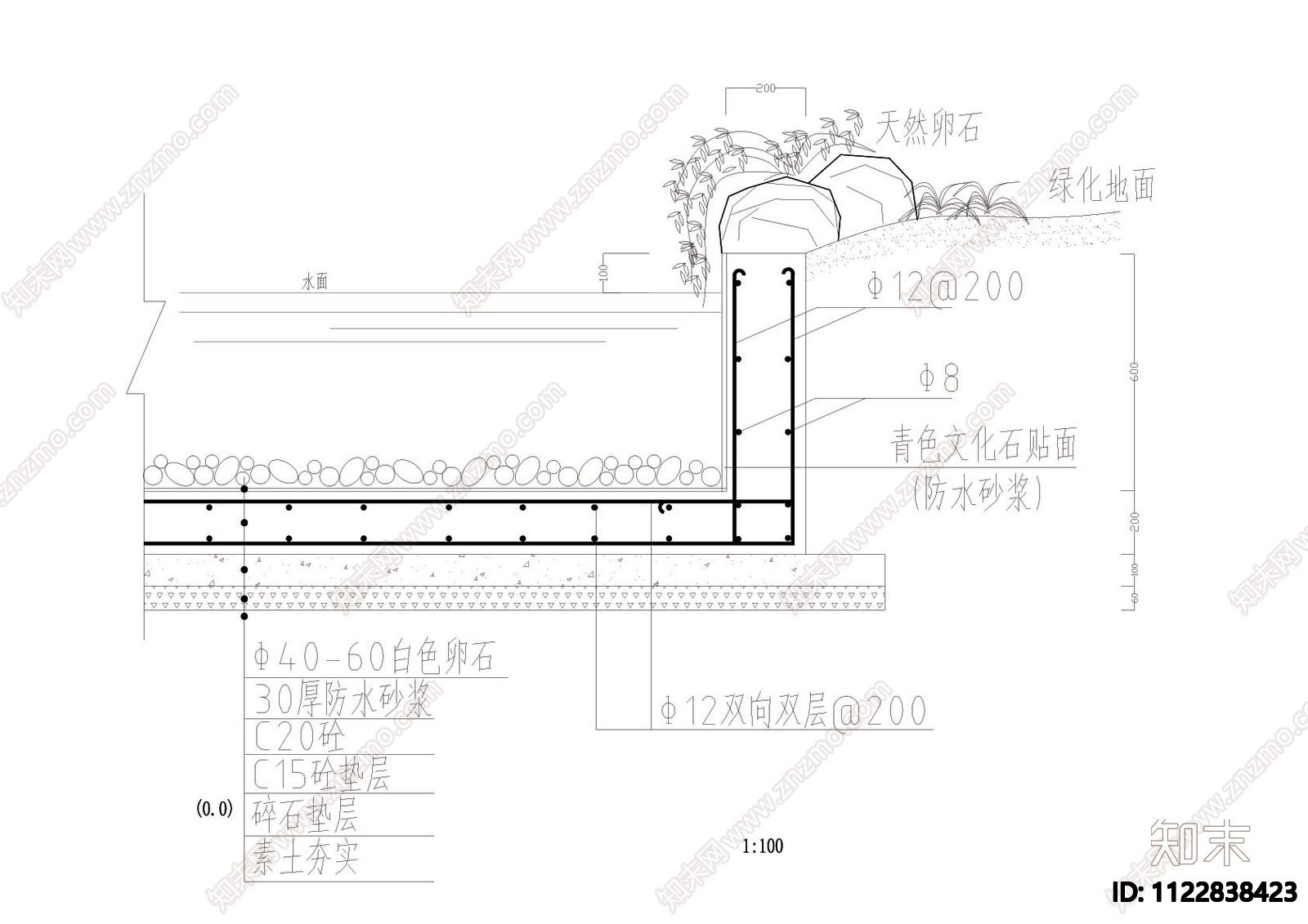 水幕墙水池及幕墙施详图施工图下载【ID:1122838423】