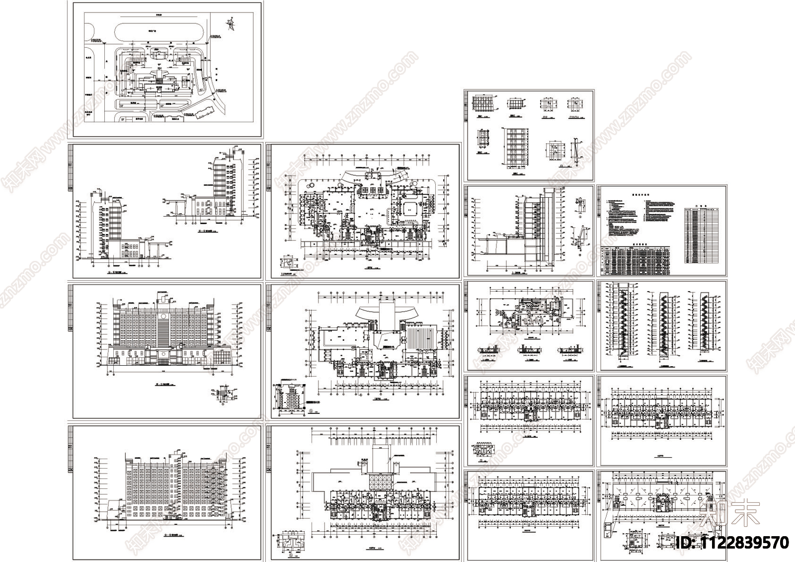 全套小高层宾馆建筑图施工图下载【ID:1122839570】