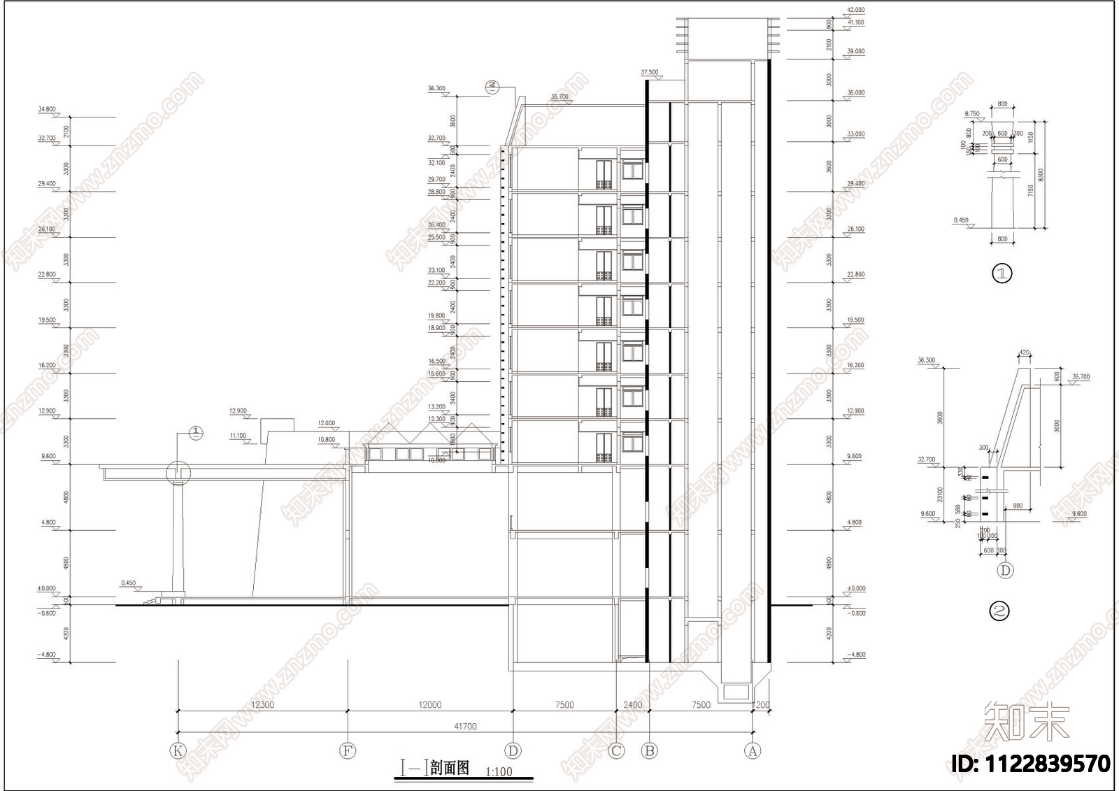 全套小高层宾馆建筑图施工图下载【ID:1122839570】