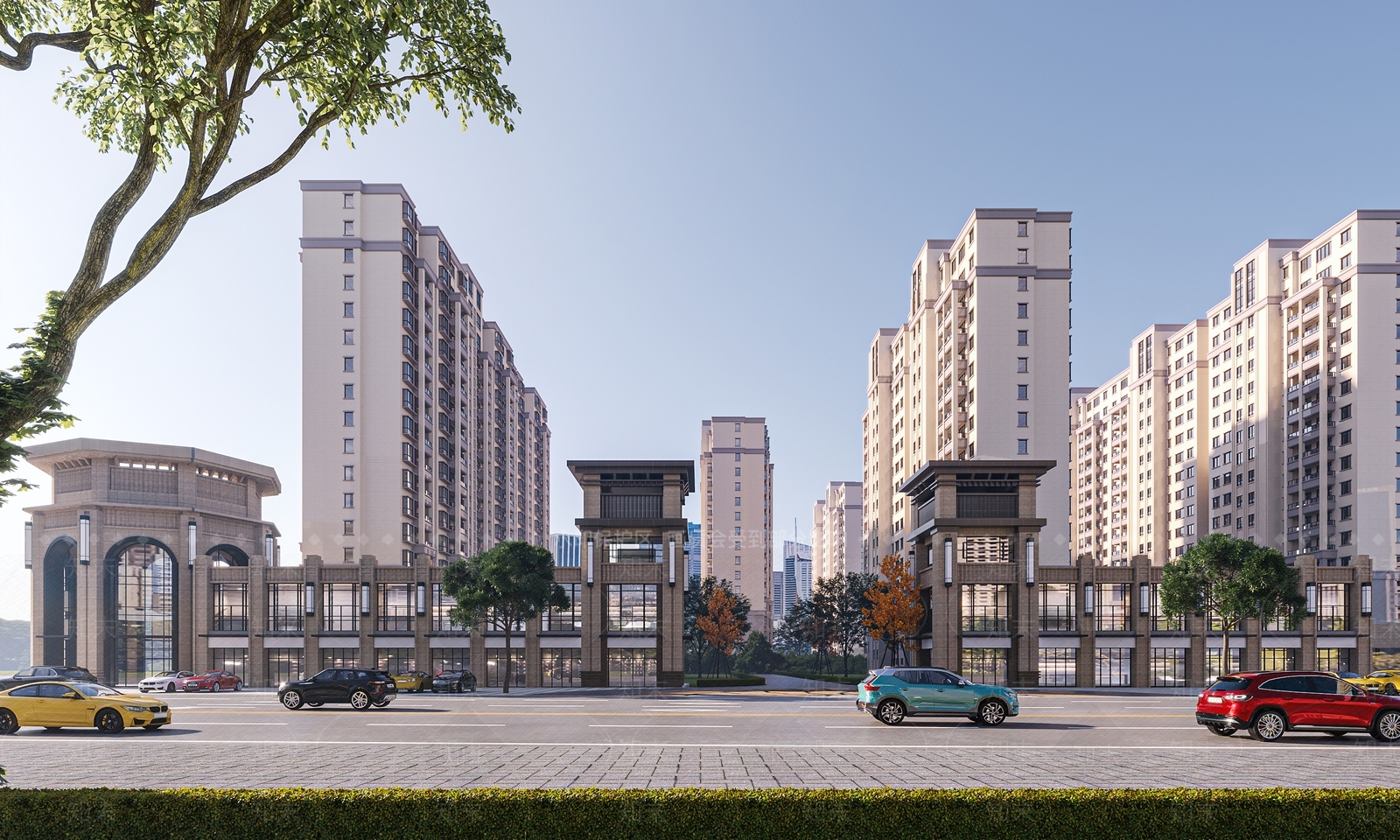 新中式小区住宅3D模型下载【ID:1122850935】