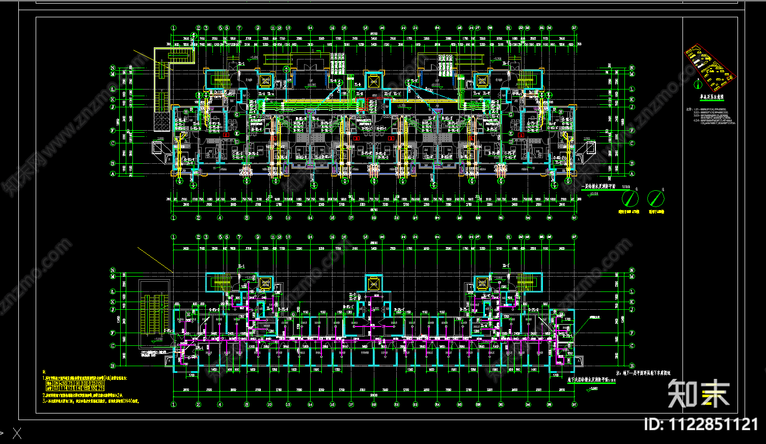 二十七层住宅楼给排水施工图cad施工图下载【ID:1122851121】