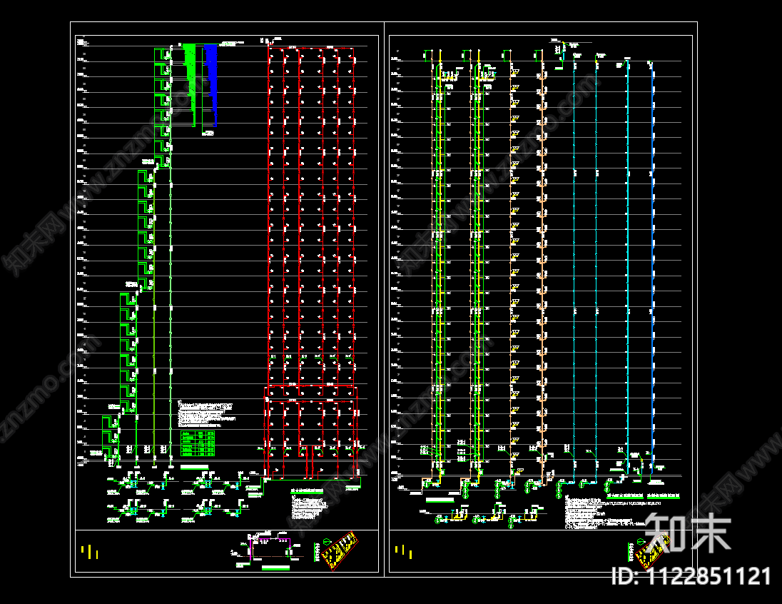 二十七层住宅楼给排水施工图cad施工图下载【ID:1122851121】