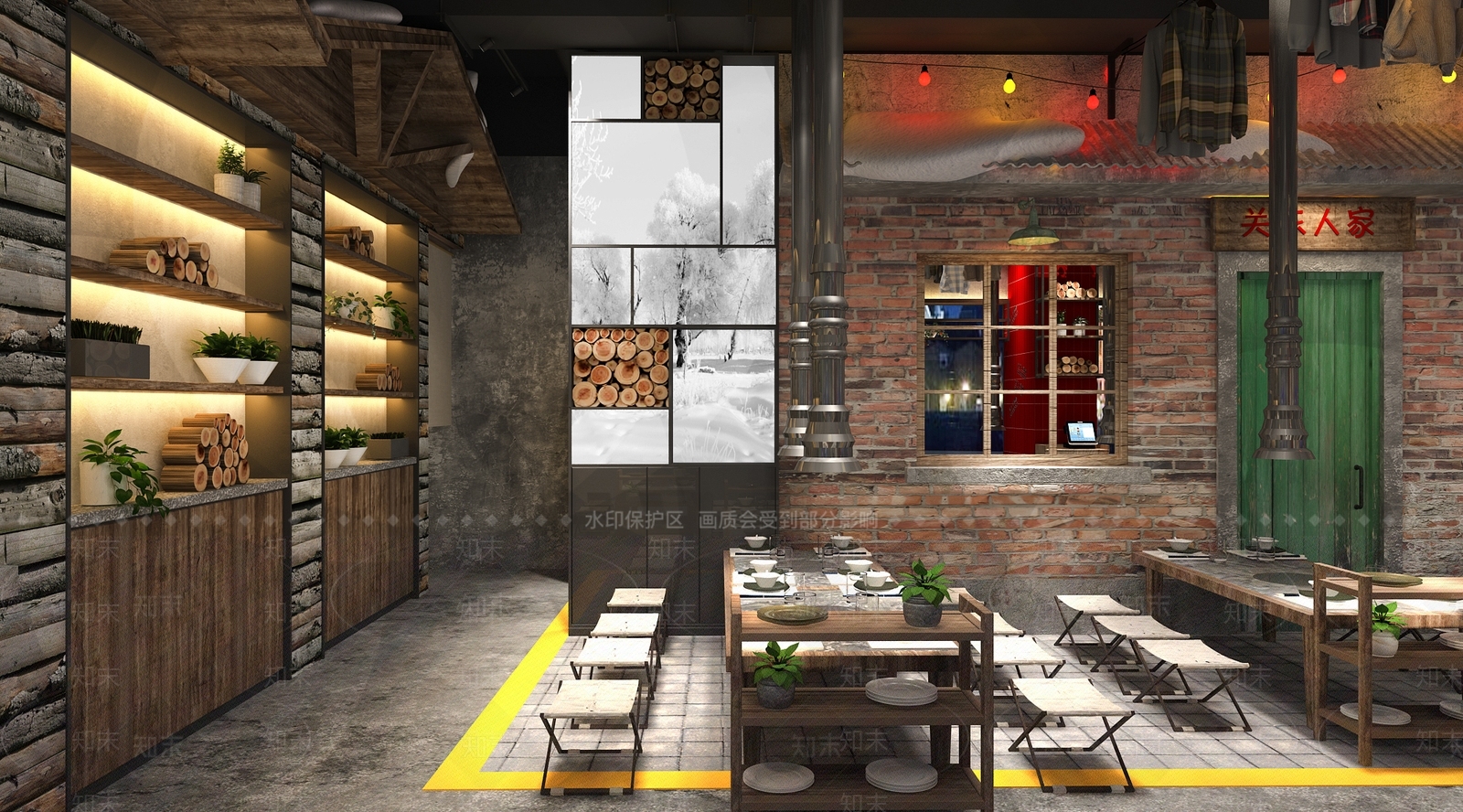 工业风烤肉店3D模型下载【ID:1122854161】