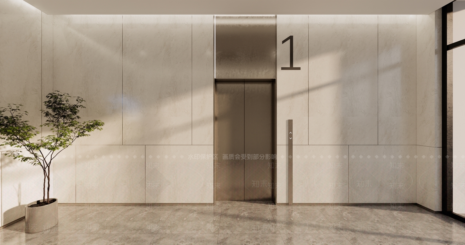 现代电梯厅SU模型下载【ID:1122853189】