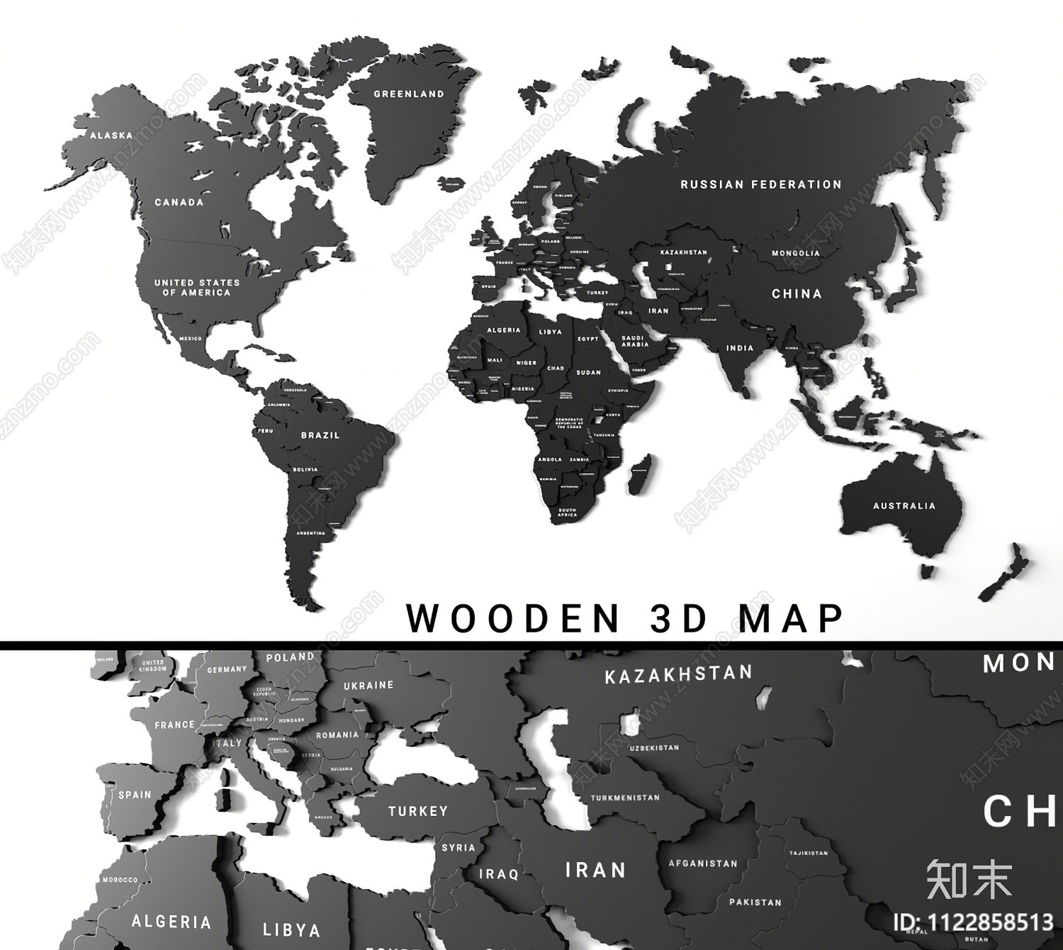 现代墙饰3D模型下载【ID:1122858513】