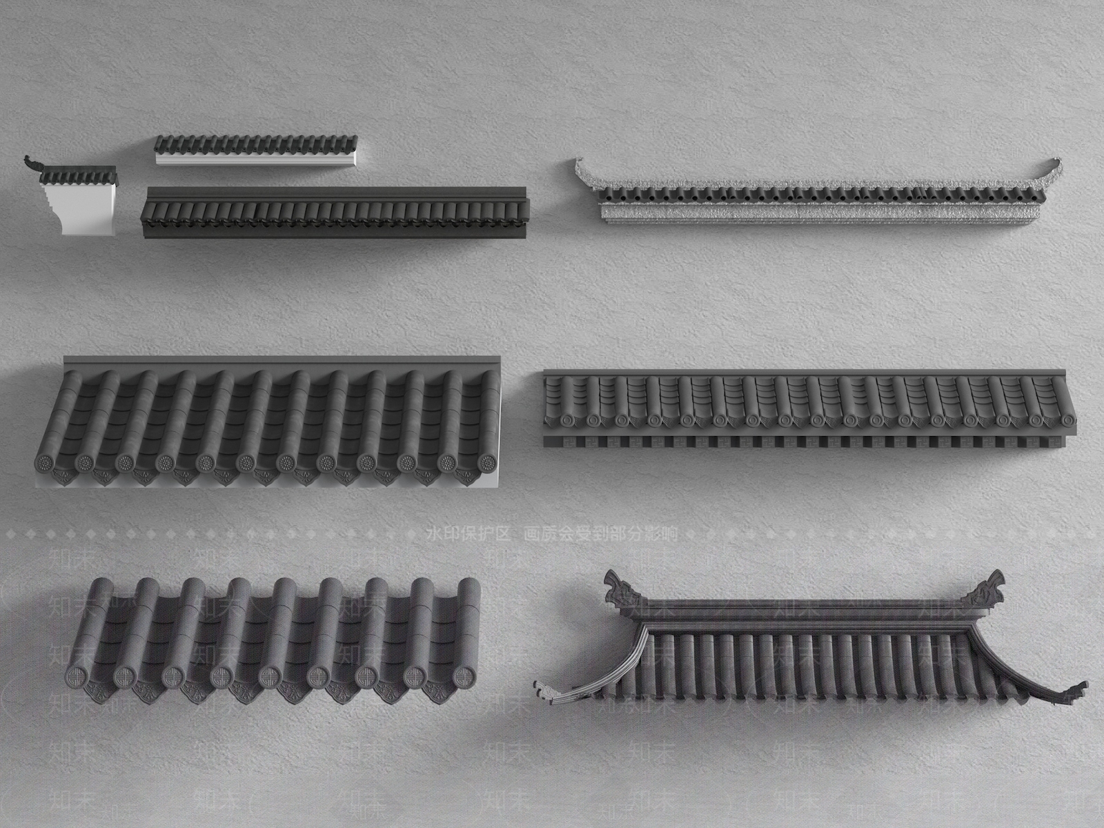 中式屋檐3D模型下载【ID:1122863265】