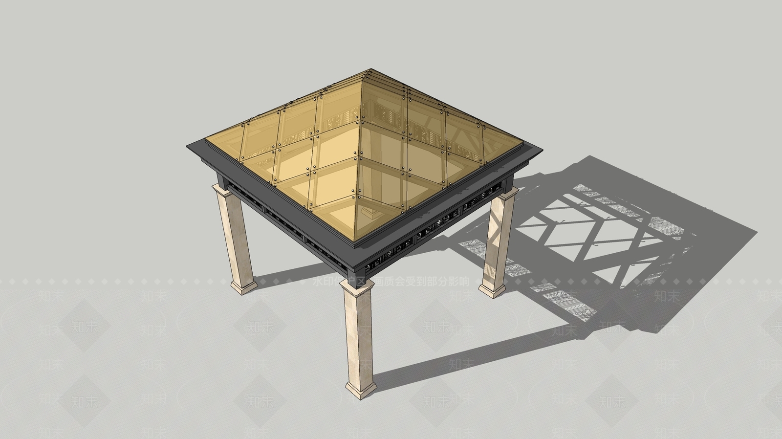 欧式景观亭子SU模型下载【ID:1125296624】