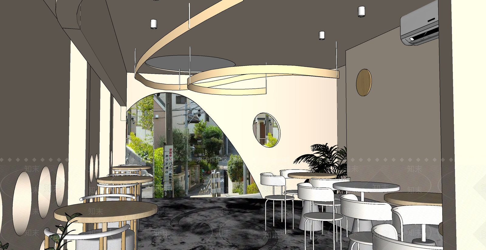 【SU悬赏模型】北欧风格咖啡店SU模型下载【ID:1122920987】_知末su模型网