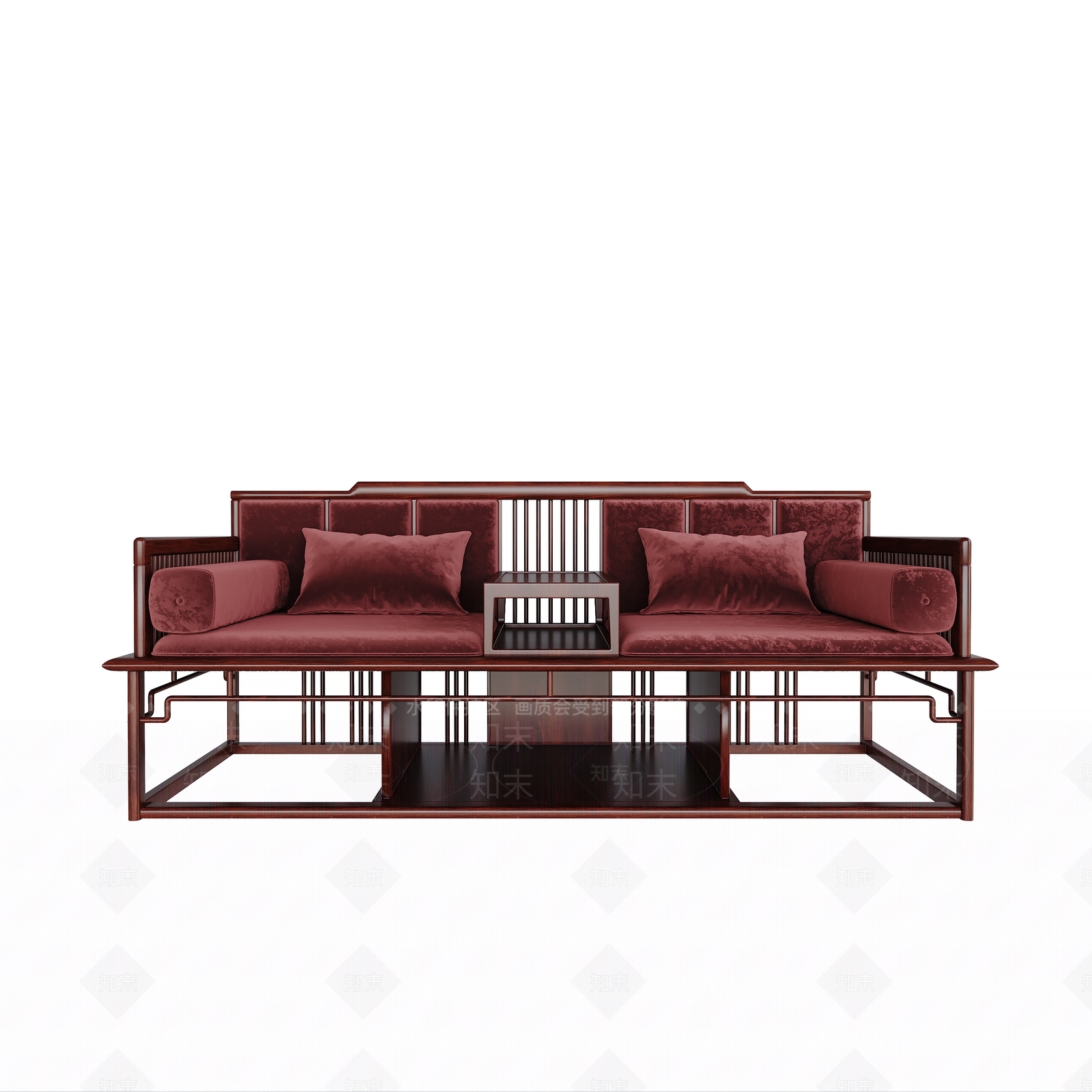 新中式罗汉床3D模型下载【ID:1122887985】
